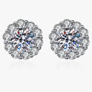 Elegant Silver Crystal Stud Earrings